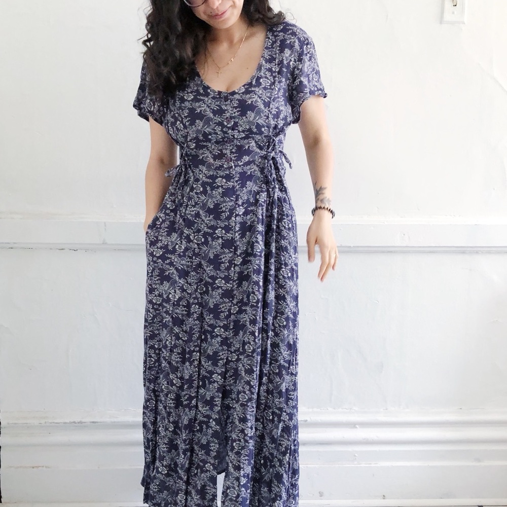 Band of Gyspsies Indigo Floral Maxi Dress